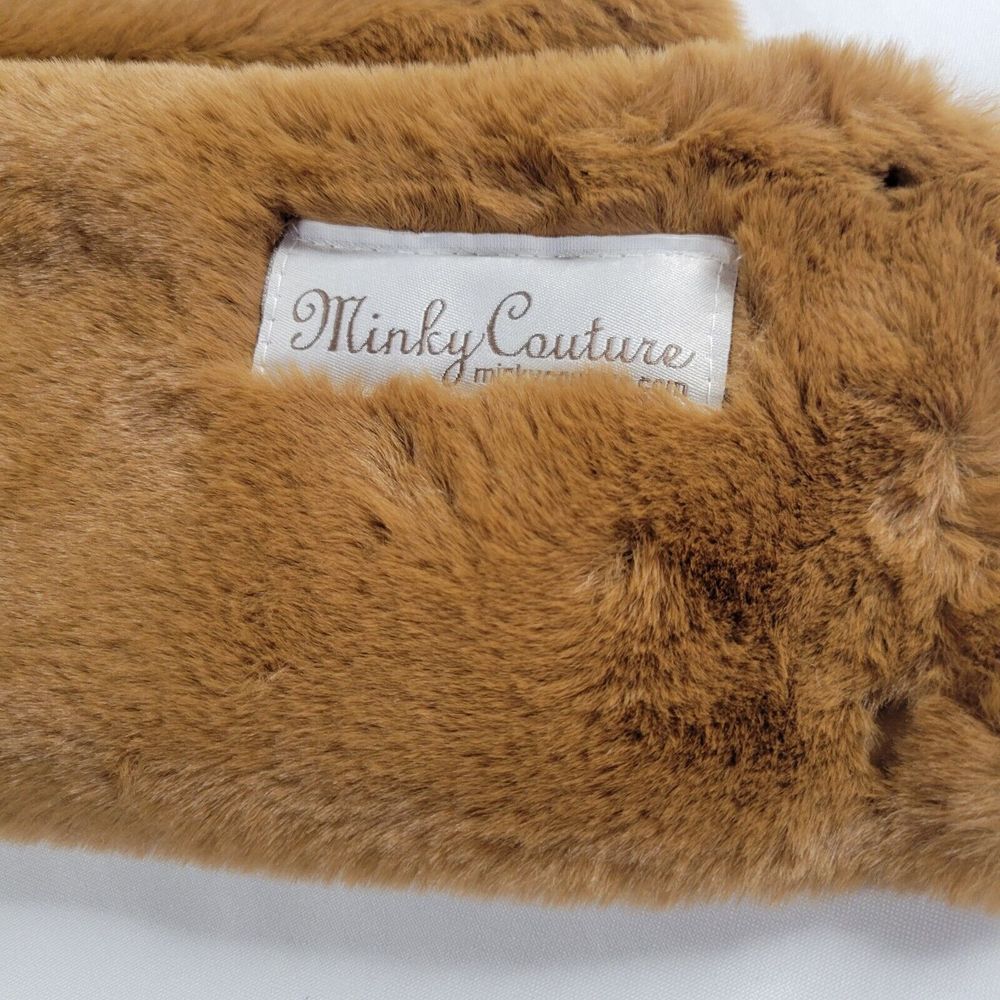 NEW Minky Couture Desert Sun Rust Brown Faux Fur Fashion Women's Scarf Wrap 72"